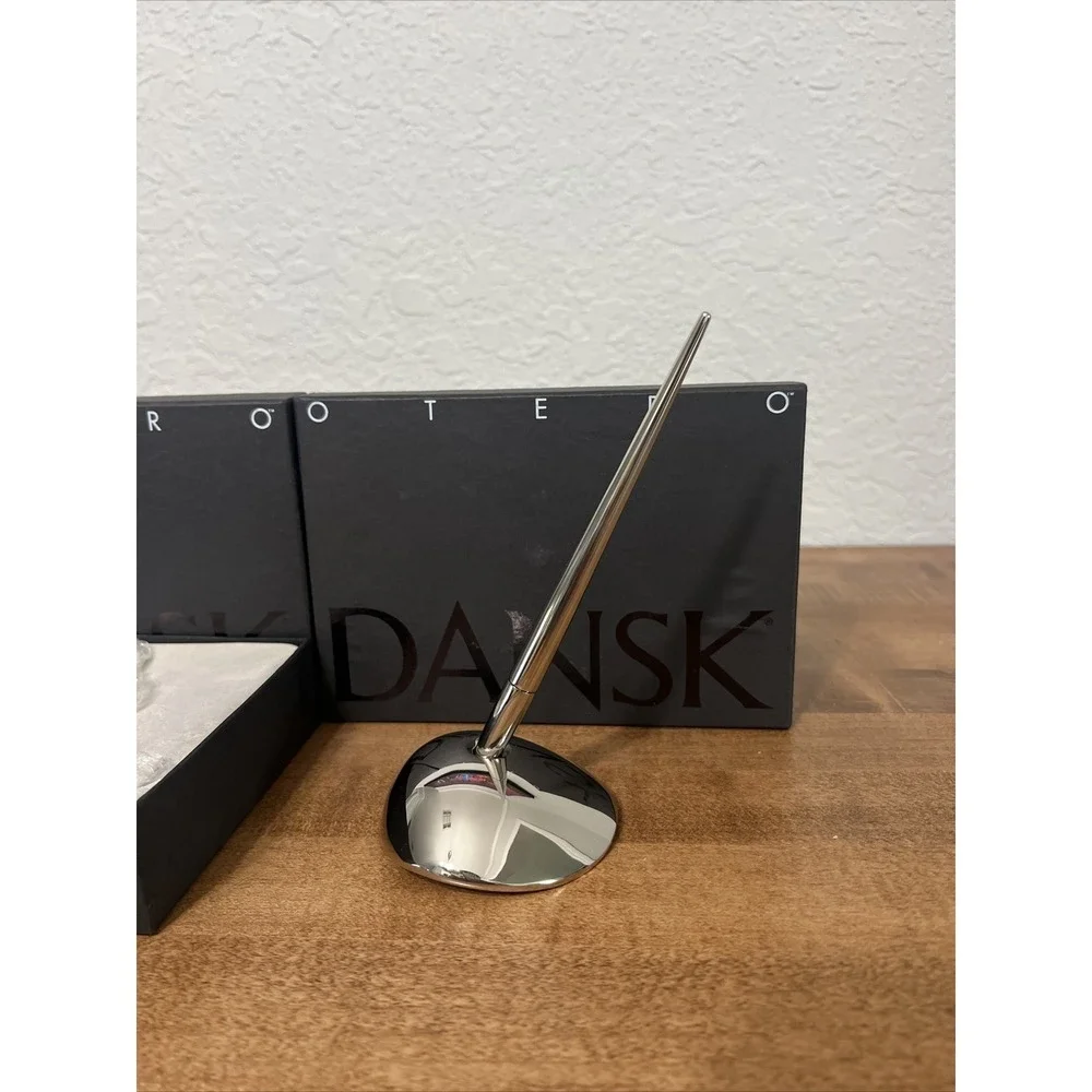 Vintage Lot Of 2 Dansk‎ Otero Silver Plated Pen Holder W/ Pen Desk Office